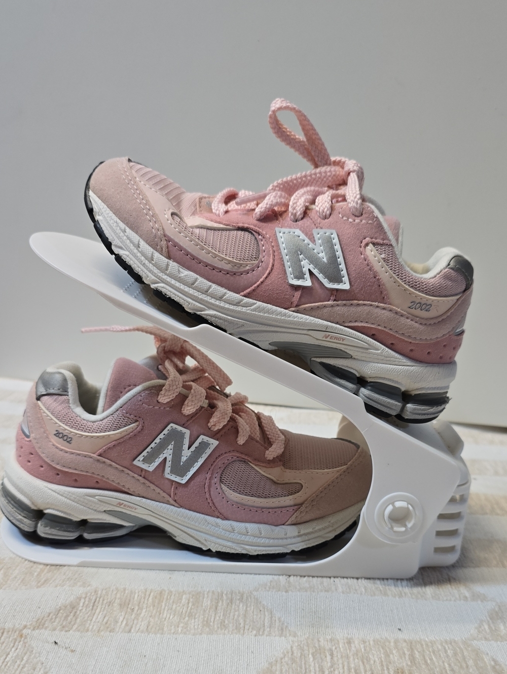 New Balance Kids Pink & Cream 2002R Style Sneakers